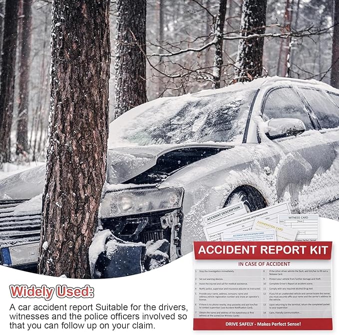 1 Pack Vehicle Accident Report Kit in Envelope 6 * 9.45inch Driver's Vehicle Inspection Report for Helps Drivers Collect Organize Report Vehicle Accident Information (1)