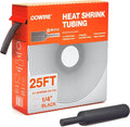 Heat Shrink Tubing 1/4" - Adhesive Lined - 3:1 Ratio - Waterproof Marine Grade Shrink Tube - Wire Shrink Wrap Tubing - Black - 25 Feet
