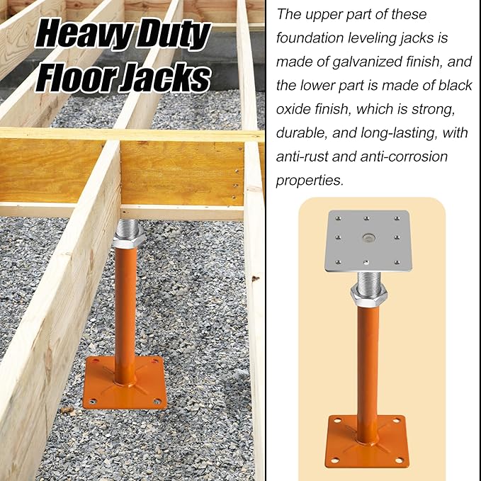 Screw Jacks Floor Jacks, 11"-16" Small Floor Jack Stands, House Floor Jacks Post Pole for Leveling, Adjustable Floor Joist Support Jack for House Foundation Temporary Support