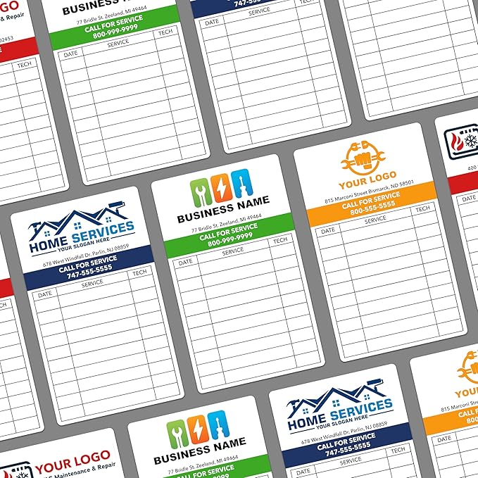 Custom Maintenance Stickers with Your Logo - Personalized HVAC Stickers, Maintenance Log Stickers, Service Stickers, Inspection Stickers (3-1000 Stickers)