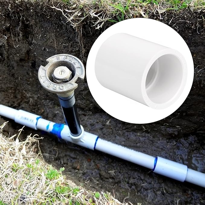 20 Pack 3/4" PVC Pipe Coupling Adapter Pipe Fittings (Socket x Socket) Contractor Pack Schedule 40 Heavy Duty 3/4 Inch PVC Slip Socket Connectors for DIY PVC Shelf Garden Support Structure, White