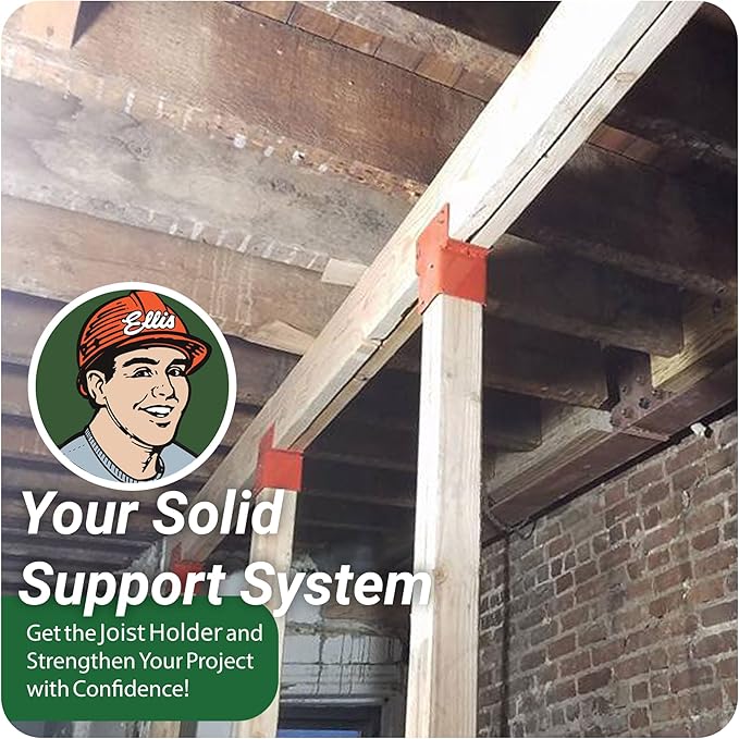 Ellis Manufacturing Company - Single 2x6 Joist Holder for 4x4 Post - Secure in Crawl Space - Metal Support, Wall Mount Bracket for Construction & Stability Applications