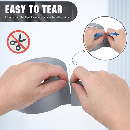 Avery Dennison Duct Tape, Heavy Duty PVC Easy Tear Tape, Strong Adhesive Waterproof Duct Tape for Indoor Outdoor Repairs, 2 in x 36 Yard, Silver, 2 Rolls