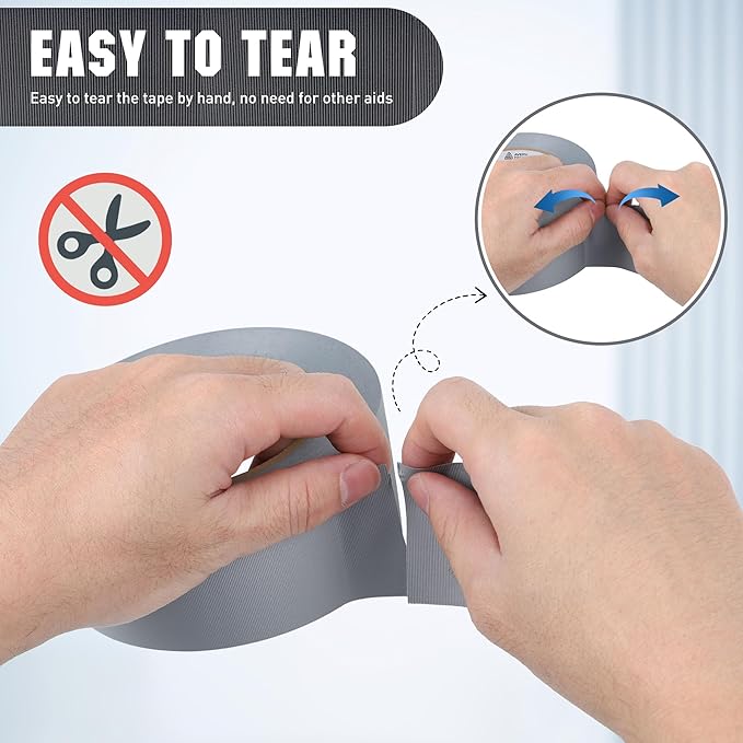 Avery Dennison Duct Tape, Heavy Duty PVC Easy Tear Tape, Strong Adhesive Waterproof Duct Tape for Indoor Outdoor Repairs, 2 in x 36 Yard, Silver, 6 Rolls