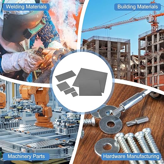 MECCANIXITY 2pcs 1/4"(6mm) x4 x4 Steel Plate, Black Hot Rolled A36 Steel Sheet Plate Base, Square Weldable Metal Discs for Industrial Construction Structural Support