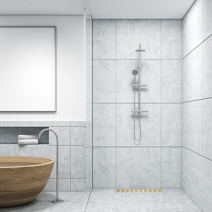 Linear Shower Drain 24 Inch, Professional Brushed SUS-304 Stainless Steel Shower Drain, 51L/Min Fast Drainage Floor Linear Drain, US Standard CUPC Certified, Zirconium Gold, SD-109