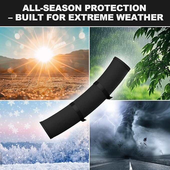 2 PSC 3 Layers HVAC Copper Pipe Insulation Cover Protector Outdoor 600D Oxford AC Copper Line Insulation Sleeve Wrap for Outside 72x10.2In with 20 Cable Ties for Central Air Conditioning Mini Splits