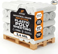 Xpose Safety Clear Plastic Sheeting (Bulk Half Pallet 25 Pack) – 20' x 100' Rolls – Heavy Duty 3.4 Mil Poly Sheet – Waterproof, Dustproof, Vapor Barrier – for Construction, Painting, Industrial Use
