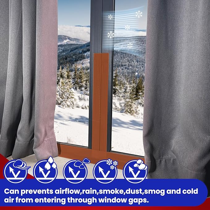 Birllaid Window Weather Sealing Tape, Window AC Insulation Air Conditioner Seal Tape, Waterproof Blocker for Cold Heat Air, Windproof, No Residue Strong adheisve 3 Inch x 65 FT
