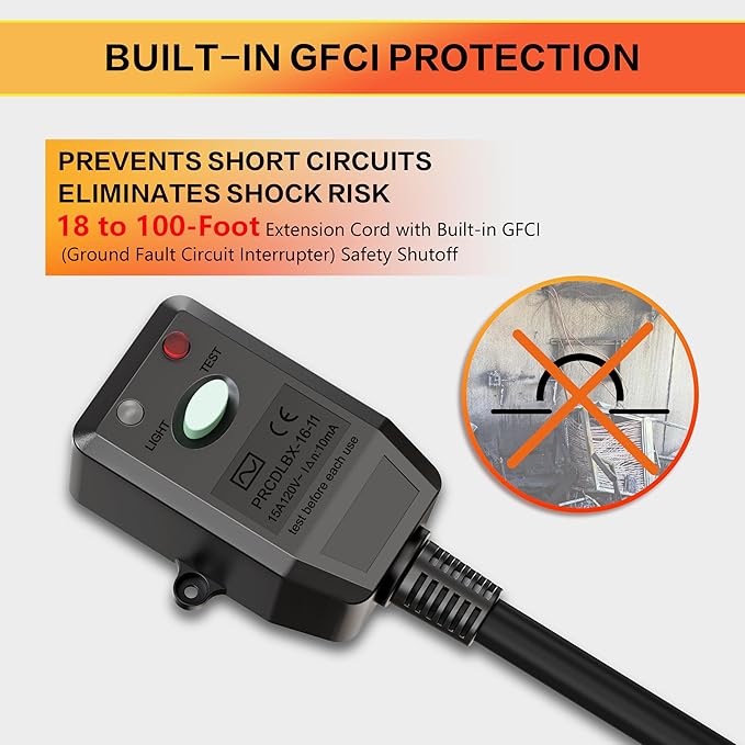 Heat Tape for Water Pipes with Thermostat & GFCI, Energy-Saving Pipe Heating Cable, Prevents Freezing, Works at -22℉, 25FT Orange, UL ETL Listed 120V