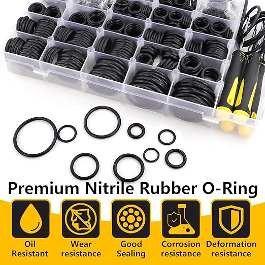 1540 PCS O Ring Assortment Kit with 4 Pick & Hook Tools - 32 Sizes Metric Nitrile Rubber O-Rings Kit for Pressure Washer, Automotive Repair, Industrial, Plumbing