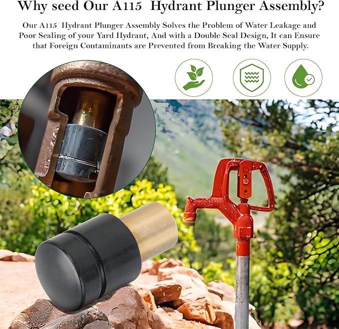 A115 Hydrant Plunger Assembly for Merrill C-1000, R-6000 Yard Hydrant Plunger Repair 1 Pack