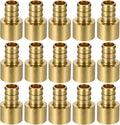 (15 Pack) Lidertik Copper to PEX Fittings 1/2 inch, 1/2" PEX-B F1807 x 1/2" Female Sweat Adapter Brass