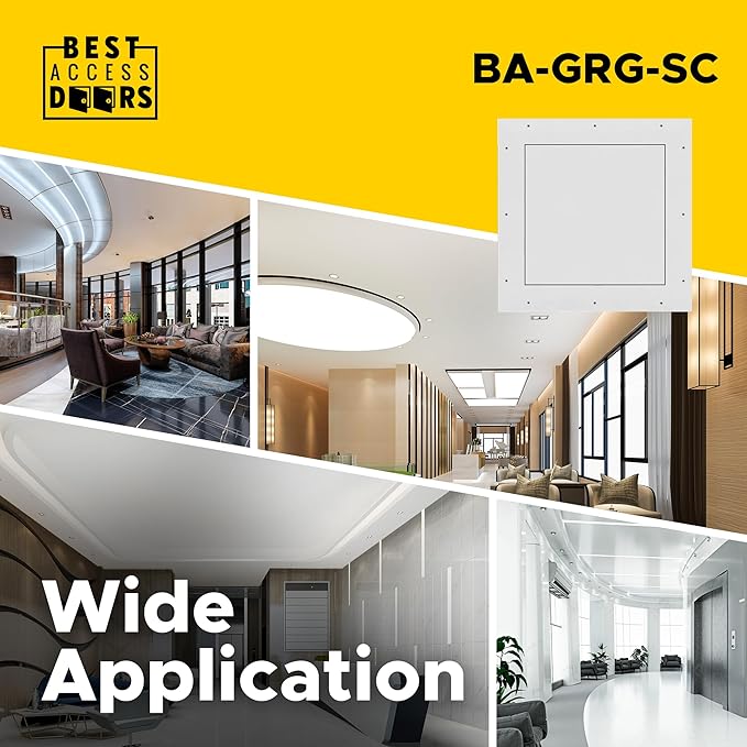 Best 16” x 16” Pop-Out Gypsum Access Panel with Glass Fiber Reinforced Square Corner, Light Weight Ceiling Access Panel, Easily Textured Access Door, No Shrinkage & Cracking, White, AMZ-BA-GRG-SC