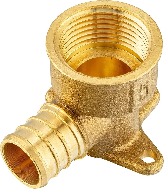(Pack of 2) EFIELD Pex 3/4 Inch x 3/4 Inch Female NPT Drop-ear Elbow Barb Crimp Brass Fittings, ASTM F1807,(PEX1807169-2PCS)