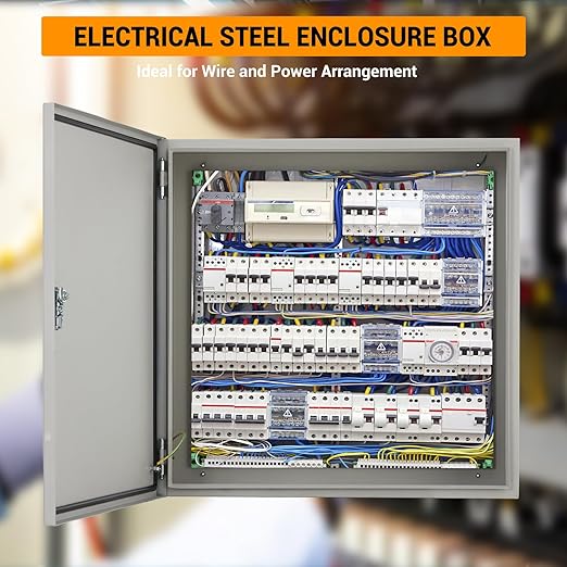 Outdoor Electrical Box, 12"x12"x8" NEMA 4X Steel Enclosure, IP67 Waterproof & Dustproof, Lockable Electrical Junction Box with Mounting Plate and 2 Keys, Indoor and Outdoor Use