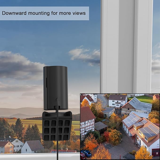 Adhesive Window Mount for Indoor Cam(1st Gen/2nd Gen)/R-ing Indoor Cam Plus,Easy to Install, No Tools Needed, Indoor Cam Camera 20 Degrees Tilt Strong Adhesive Wall Mounting Bracket (Black)