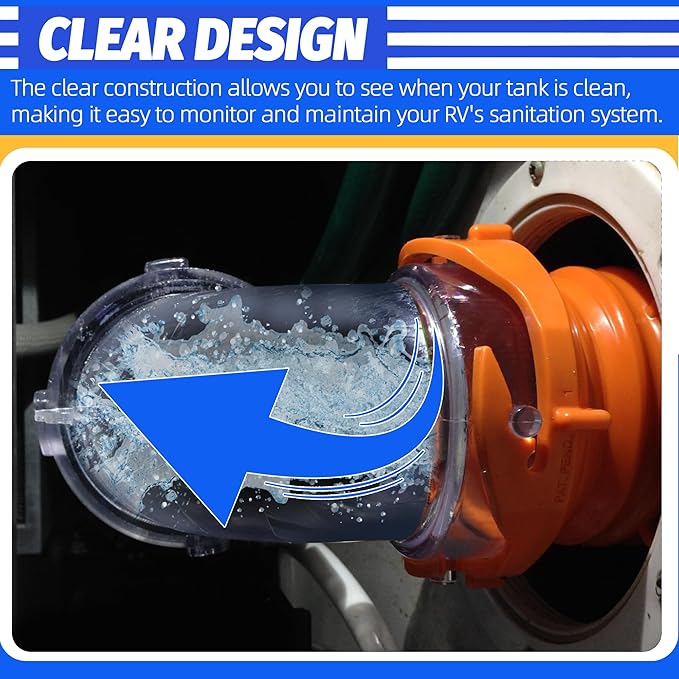 45° Clearview RV Sewer Hose Adapter with 3" Bay Lug - Durable, Leak-Proof Connection
