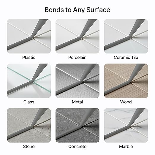 Light Grey Kitchen Bathroom Hybrid Polymer Sealant Adhesive 13.1oz All in One Waterproof Weatherproof Joint Paintable Indoor Outdoor Bath Shower Sink Window Board Door RV Roof Wood Leak - 1 Pack