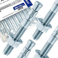10Pcs 5/16" × 4" Concrete Anchor Bolts, Zinc Plated Carbon Steel Wedge Anchors for Cement, Brick, and Masonry