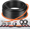 3FT-160FT Heat Tape for Water Pipes,Heating Cable for Pipe Freeze Protection,Water Pipe Insulation/Roof Snow De-Icing,Deicing Heating Cable,with Mounting Buckle (120FT)