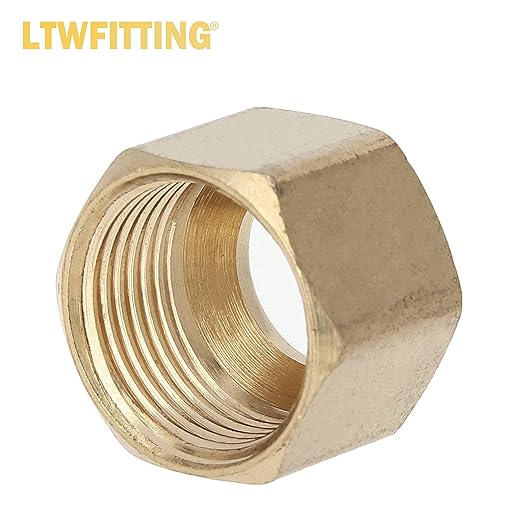 LTWFITTING Assortment Kit Tube OD 1/8" 3/16" 1/4" 5/16" 3/8" Brass Compression Nut Set (Pack of 125)