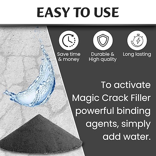 Magic Crack Filler 2.5LB Asphalt Black, for Filling in Cracks on Asphalt Driveways and Roads. Installs Easily Dry Granular No Mess and DIY (Black, 1)
