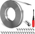 GASHER 32FT 304 Stainless Steel Hose Clamps DIY Kit, Metal Strapping with Holes + 25 Stronger Fasteners, Adjustable Pipe Worm Clamps, For Duct, Radiator, Fuel Line, Pool, Pipe