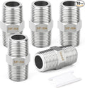 TAISHER 10PCS 304 Stainless Steel New Hex Nipple, 3/8" NPT Male x 3/8" NPT Male, Pipe Adapter Fitting