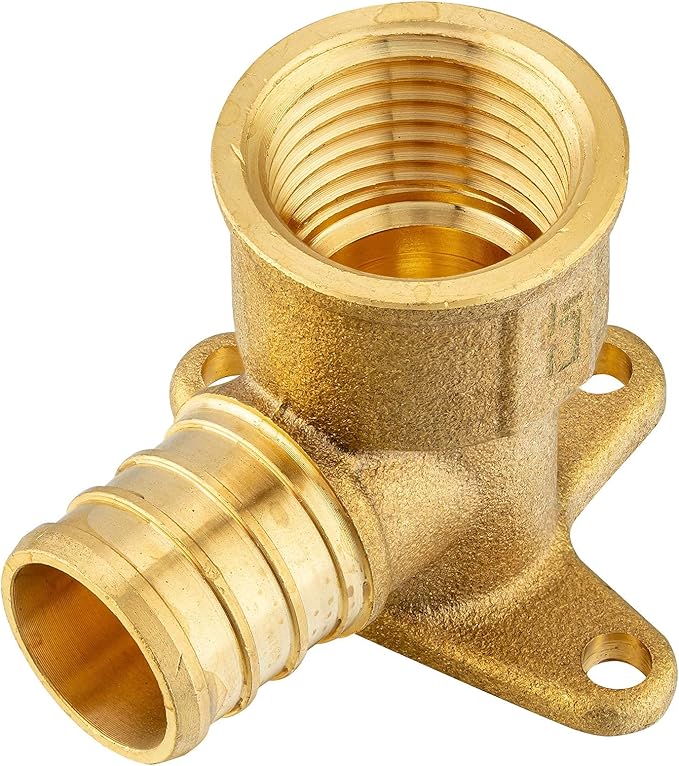 (Pack of 10) EFIELD Pex 3/4 Inch X 3/4 Inch Female NPT Drop-ear Elbow Crimp Brass Fittings, For Potable Water, ASTM F1807,(PEX1807169)
