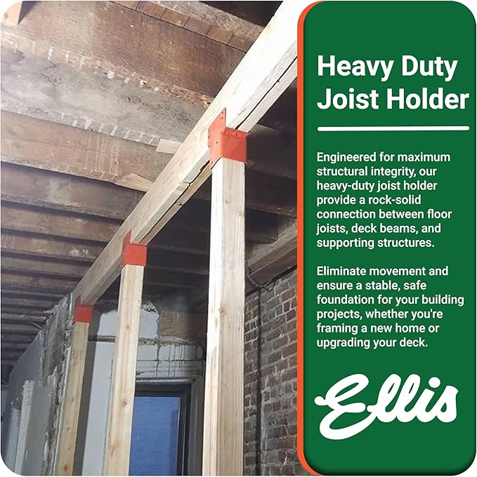 Ellis Manufacturing Company - Double 2x6 Joist Holder for 4x4 Post - Secure in Crawl Space - Metal Support, Wall Mount Bracket for Construction & Stability Applications
