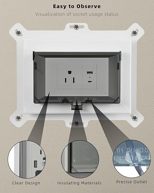 Electrical Box Replacement Cover, DBHW-1 Extra Duty Replacement for All-Weather Use, Type 3r Enclosure Cover for Wet Locations Can be adapted to DBHS1W/DBHR1W/DBHM1W/DBHR141W Improve Electricity (2)