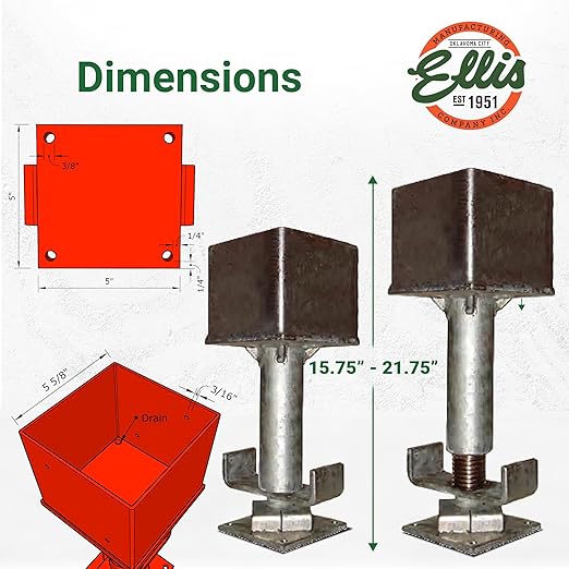 Ellis Manufacturing Co. Shore Holder, 15/32" Steel Cup for Attaching Shores to 4x4 or 4x6 Joists, Secure with Duplex Nails, 4x4 Wirehead
