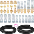 30PCS 3/8” & 1/2” DOT Air Hose Male Connector Fittings and Sleeve Tubes with Spring Guards, 50 Inch 1/4" & 3/8" Rubber Air Hose for Air Brake Systems or Trucks Trailers