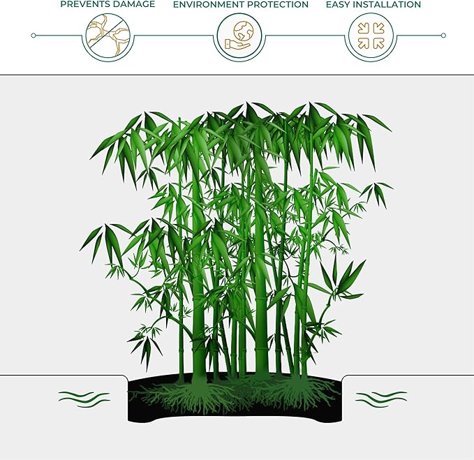 DeepRoot Water Barrier, Versatile Bamboo Barrier, Easy-to-Install Garden Barrier for Landscaping and Protection, Durable, Flexible, 30" x 300' Roll-40 mil Thickness, Black (WB 30/40)