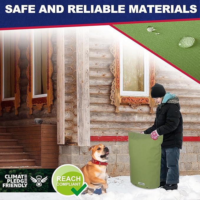 Backflow Preventer Cover Insulated (5˚F) - 18" W x 34" H Backflow Cover for Winter Pipe Freeze Protection - Sprinkler Covers for Outside - Double Wall Insulation Cover Green