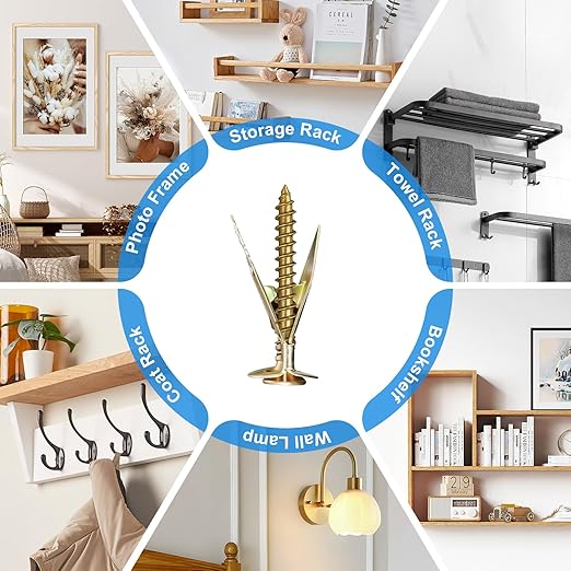 420pcs Self Drilling Drywall Anchors,Wall Anchors for Zinc Plated Steel,4 Sizes Expansion Screws and 2 Sizes forM6 & M8 Wall Anchors,Easy Application No Drill or Holes in Wall,Wall anchors for drywall