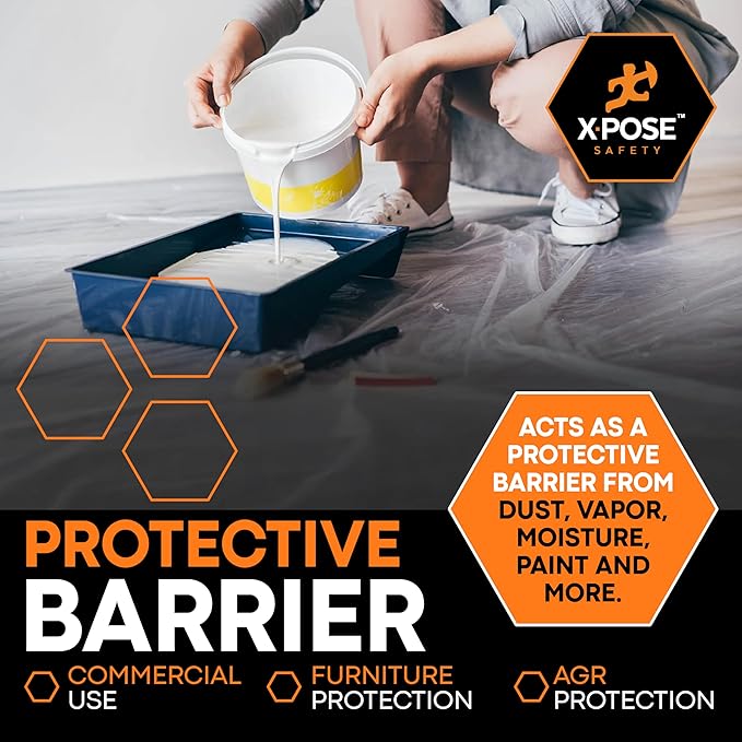 Xpose Safety Clear Plastic Sheeting (Bulk Half Pallet 25 Pack) – 20' x 100' Rolls – Heavy Duty 4 Mil Poly Sheet – Waterproof, Dustproof, Vapor Barrier – for Construction, Painting, Industrial Use