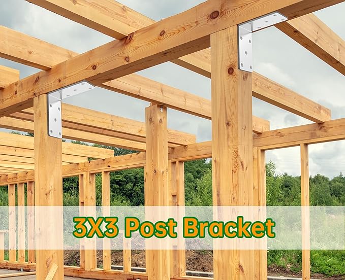 5" X 5" X 2.5" Heavy Duty L Brackets for Wood (4 PCS), L-Shaped Corner Brackets for Shelving and Furniture , Silver