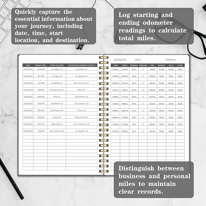 Auto Maintenance and Vehicle Maintenance Log Book, Car Maintenance & Expense Tracker Record Book Logbook, 5.9"x 8.6" - Grey