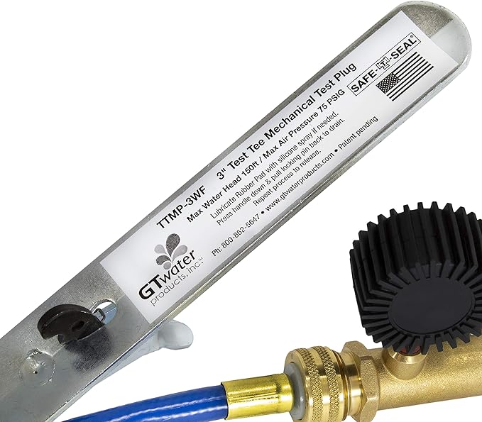 3 Inch Mechanical Test Plug with Water Fill Feature, TTMP-3WF