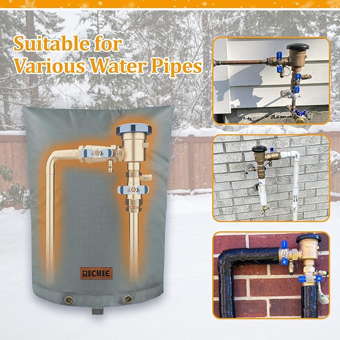 Backflow Preventer Cover (5°F) Heavy-Duty 5-Layer Insulated Enclosure, Freeze & All-Weather Protection for Outdoor Pipe, Irrigation Sprinkler Valve, Well Water Pump & PVB, 24" Wx24 H Grey