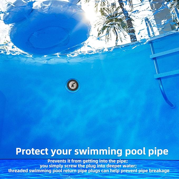 3 Sizes Pool Backwater Plug, Pool Skimmer Plug, Pool Antifreeze Plug, Pool Plug with Stainless Steel Screws for Swimming Pool Inground Pool Above Ground Pool (1", 1.5", 2") Set of 3 (1", 1.5", 2" | 3)