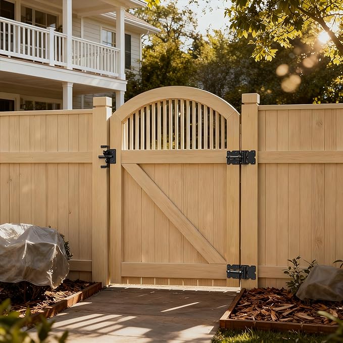 skysen Carbon Steel Vinyl Wood Fence Post Mount Gate Latch(2066-cs-p)
