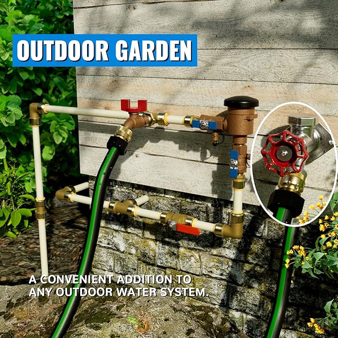 SUNGATOR 6 Inch Frost Free Sillcock, Anti-Siphon Outdoor Hose Valve, 1/2" MIP x 3/4" GHT Hose Bibb, No Lead Brass Garden Faucet/Spigot, MIP End for Both Pushfit and Threaded Connection