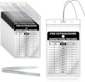 25 Pcs Fire Extinguisher Inspection Tag Waterproof Plastic Cover 2.67 x 4.53 Inch Service Record Tags Durable Aluminum Metal Tags Tamper Seal with Iron Wire Resealable for Indoor and Outdoor (25)