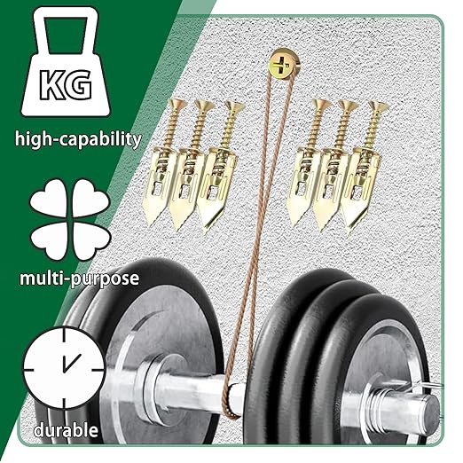 160 PCS Self Drilling Drywall Anchors with Screws 2025 Upgraded Zinc Plated Steel Hollow Wall Anchors(0.47X1.18inch) and Screws, Easy Application No Drill or Holes in Wall