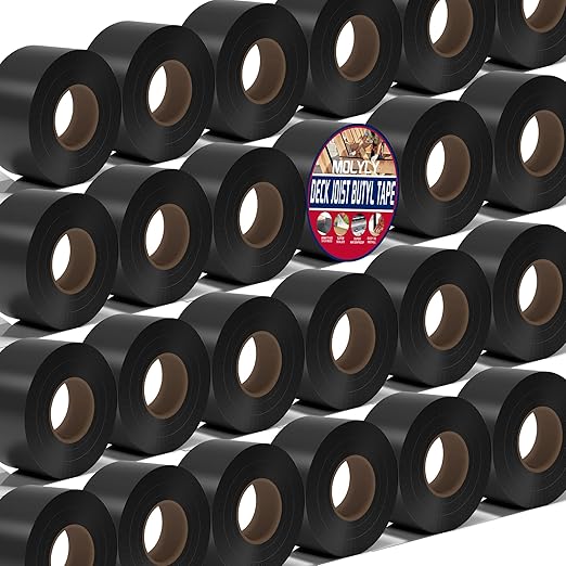 Butyl Sealant Tape 2" x 50', 24 Rolls Flashing Joist Tape for Decking, Butyl Tape for Deck Joists, Waterproof and Anti-Corrosion for Extend Decking Joist Tape 2 inch