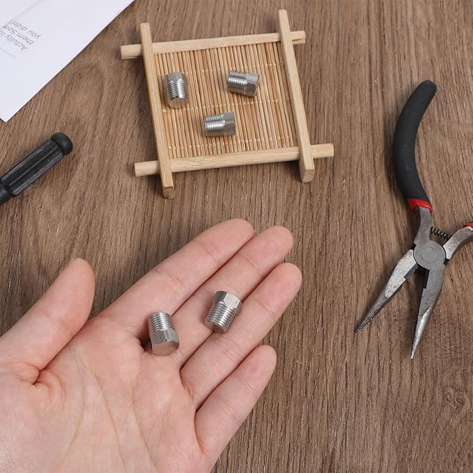 5 Pcs 1/8" NPT Plug Outer Hex Head Thread Pipe Plug Fitting, 1/8" NPT Male 304 Stainless Steel Hex Head Screw Pipe Plugs Adapter Connector