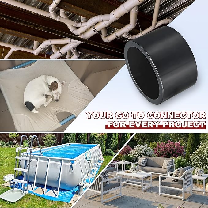 1Pcs 4" PVC External End Cap Fitting, SCH80 Furniture Grade PVC Pipe Plug Adapter, Pipe Cover Fittings for DIY Project, Irrigation System, Plumbing Framework, Garden Structures